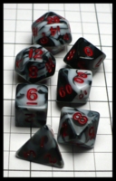 Dice : Dice - Dice Sets - Handan Black and White Swirl with Red Numbers Mini Set - Amazon 2023